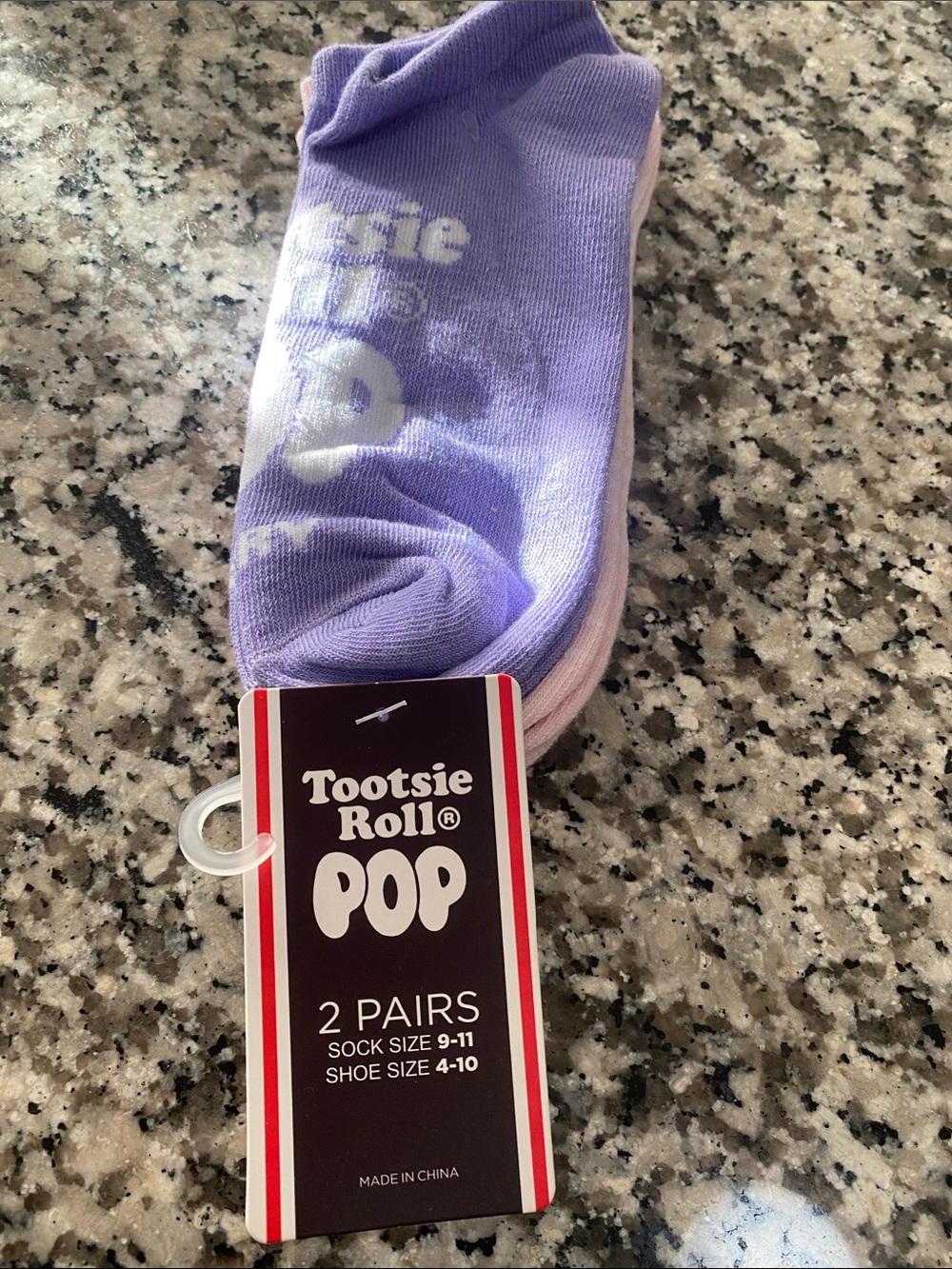 Tootsie Roll Pop Lilac Ankle Socks - 2 Pairs